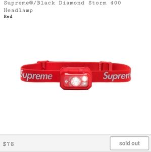 Supreme FW20 Black Diamond Storm 400 Headlamp - Re